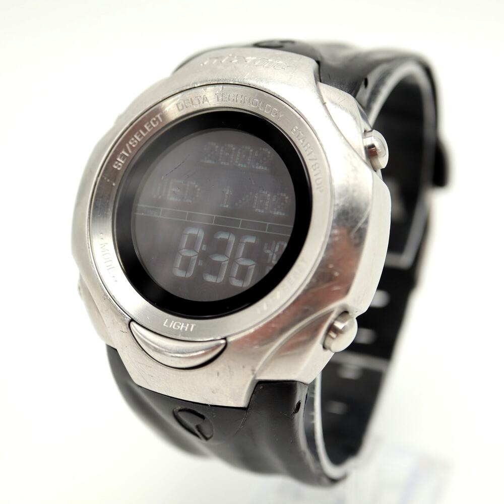 NIXON Change The Delta PU Digital Watch Stainless Steel Black w New Battery